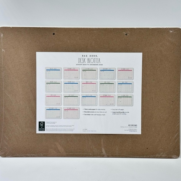 Rae Dunn Desk Blotter Planner Calendar 17 Month Calendar August 2025- Dec.2026 - Picture 5 of 6